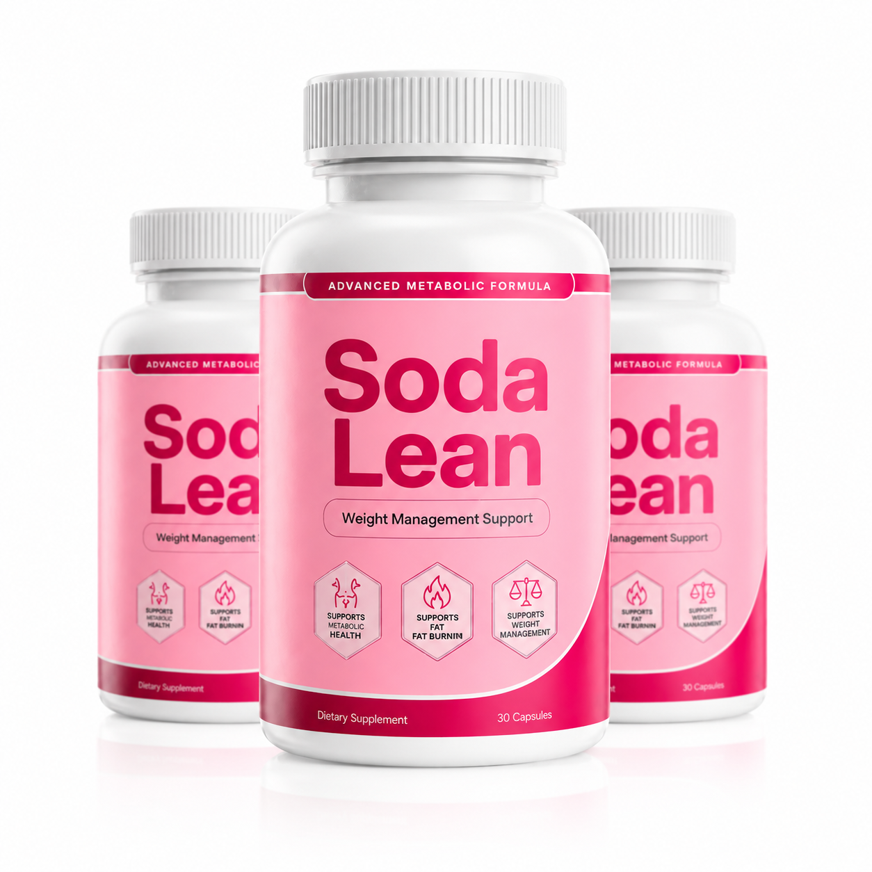 SodaLean weight management supplement bottles in capsule form